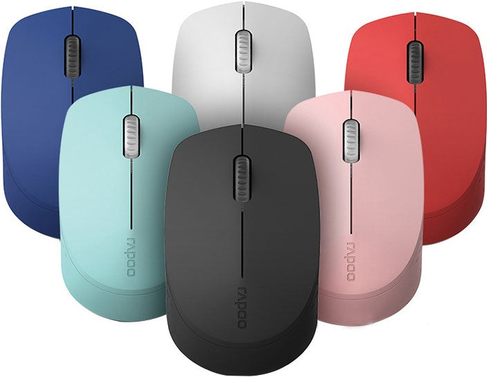 RAPOO M100 2.4GHz & Bluetooth 3 / 4 Quiet Click Wireless Mouse Pink - 1300dpi Connects up to 3 Devices, Up to 9 months Battery Life Main image