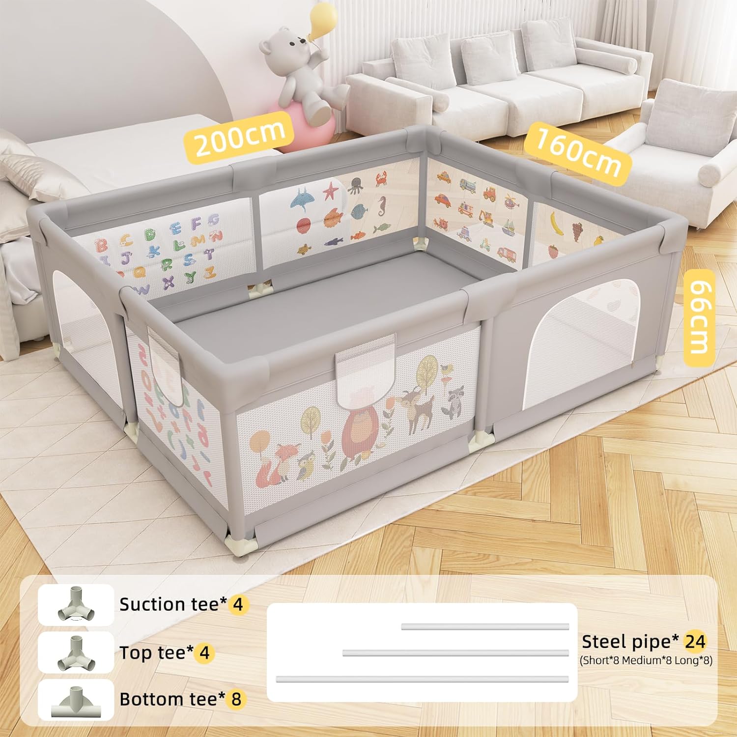 Baby Playpen Extra Large Non Slip 50 Ocean Balls Secondary image