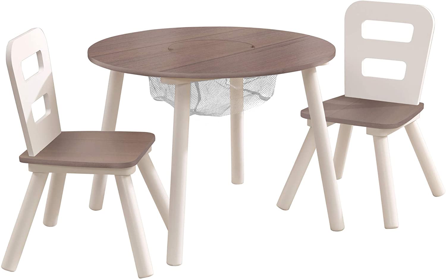 Round Table and 2 Chair Set for children (Grey) Main image