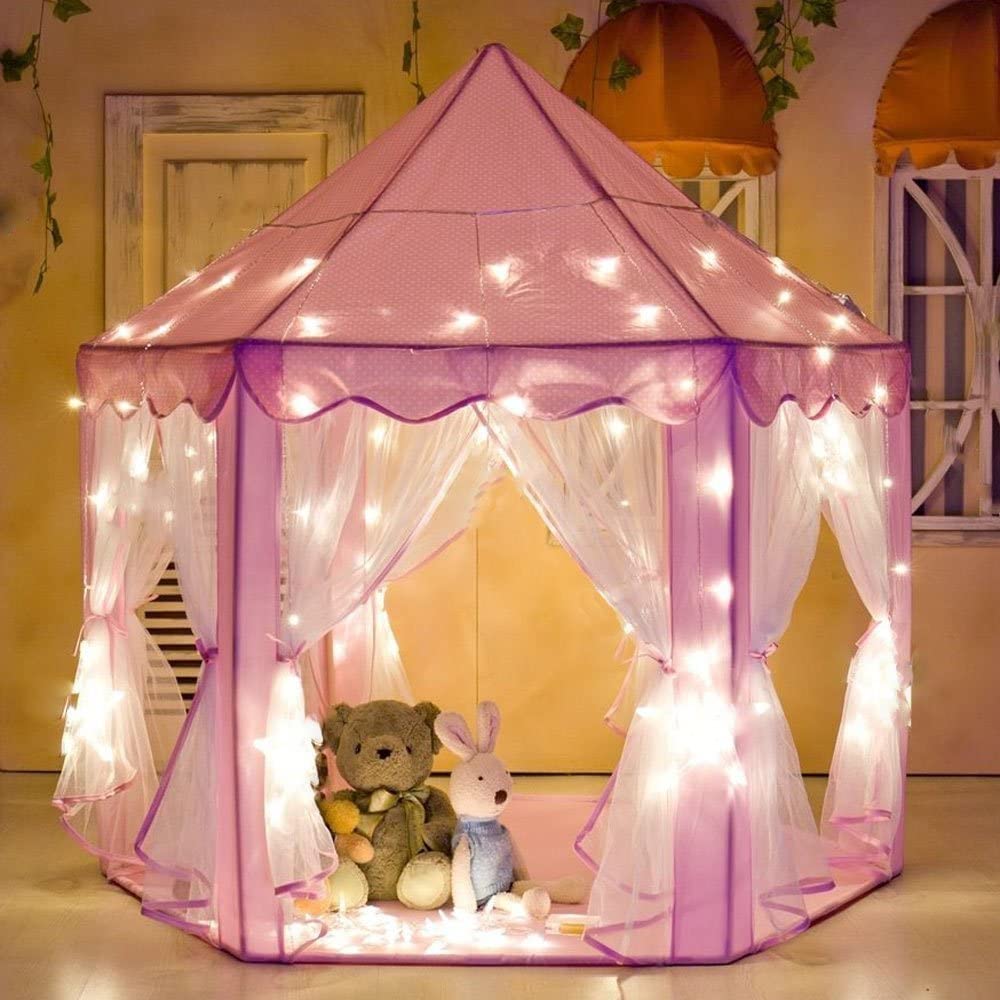 Princess Indoor Playhouse Toy Play Tent for Kids Toddlers with Mat Floor and Carry Bag (Pink) Main image