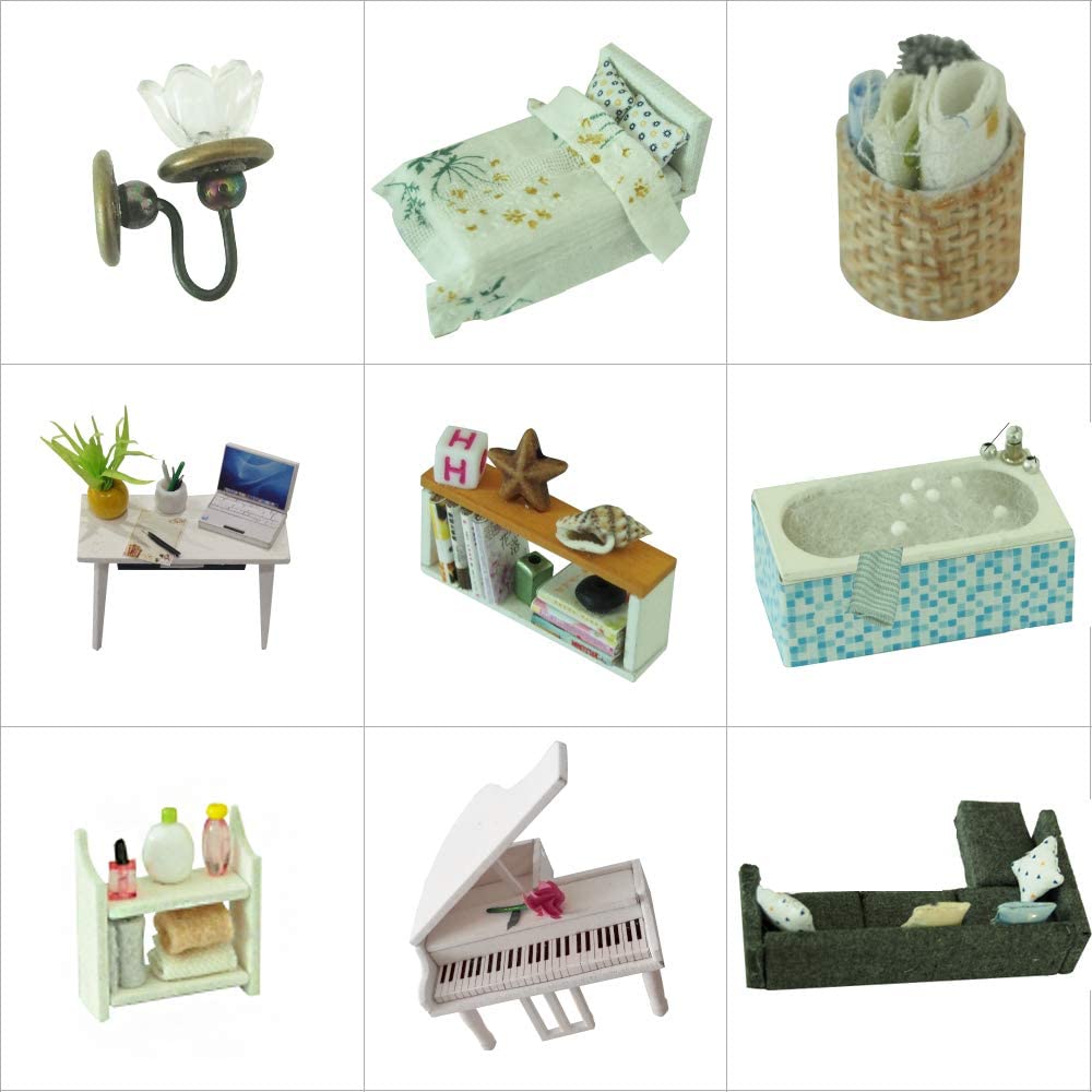 Dollhouse Miniature with Furniture Kit Plus Dust Proof and Music Movement - Happy time (1:24 Scale Creative Room Idea) Secondary image
