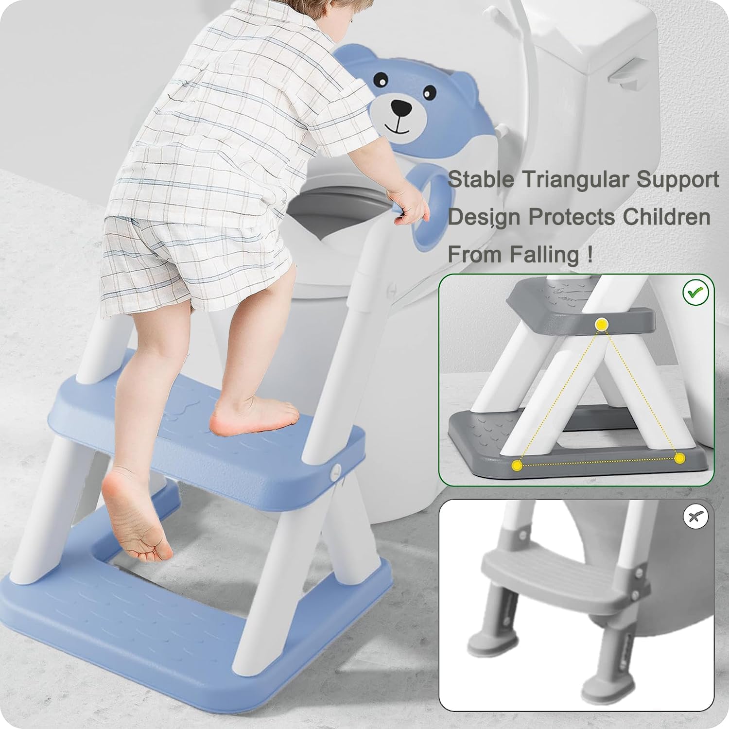 Potty Training Seat Ladder, Kids Boys Girls, Blue Secondary image