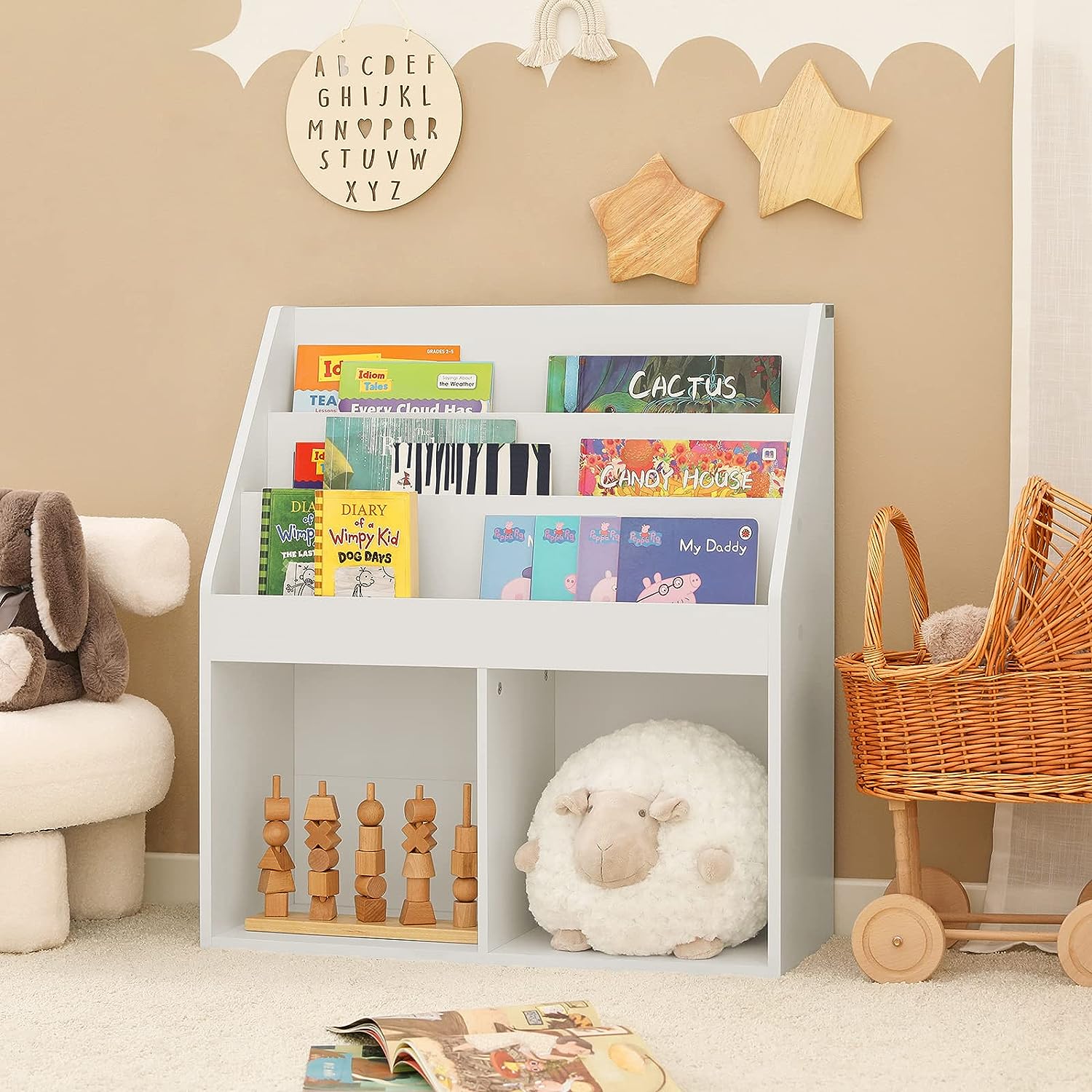 Kids Shelving Unit 3 Shelves 2 Compartments Secondary image