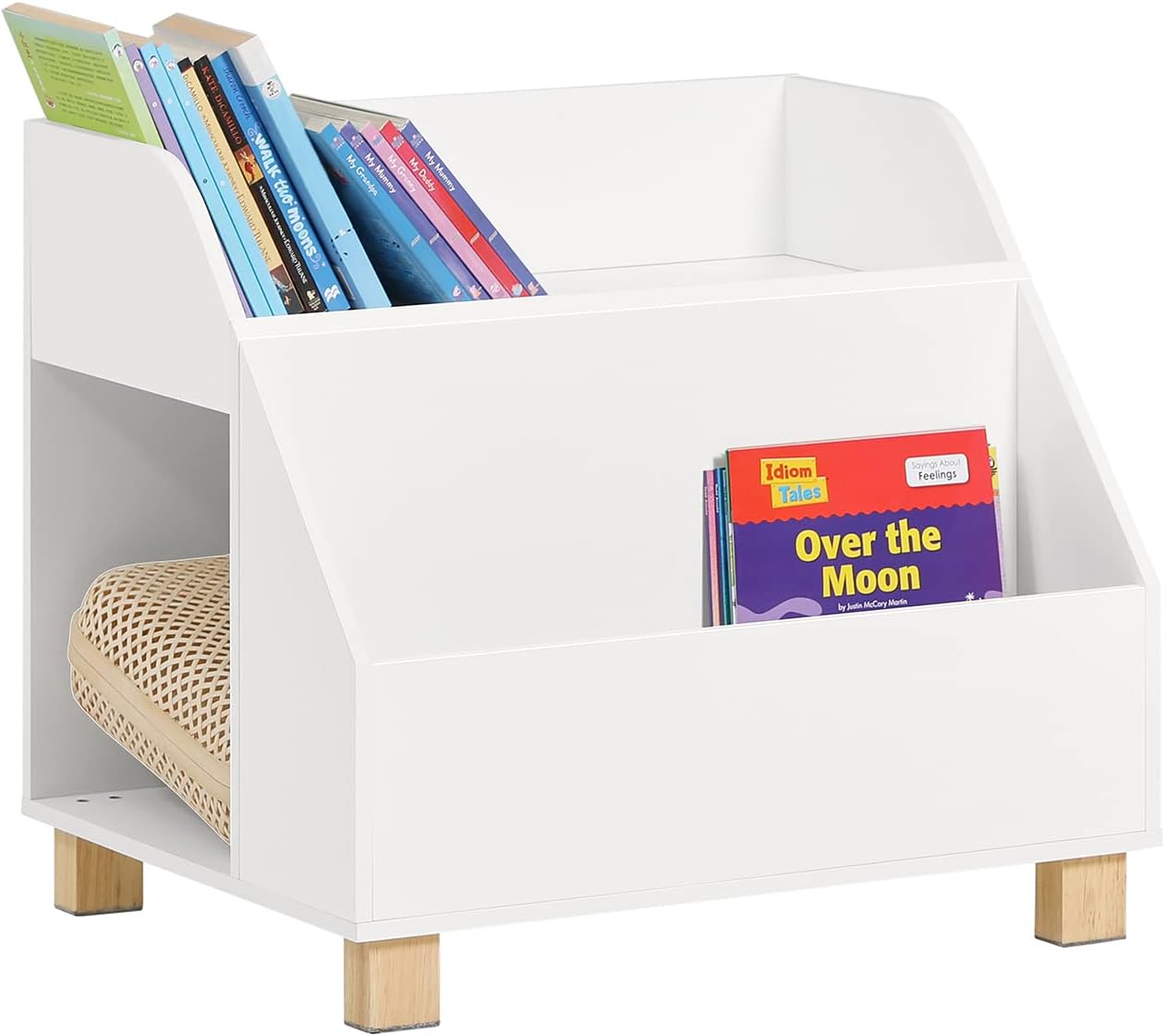 Kids Storage Bookcase 3 Compartments, White Main image