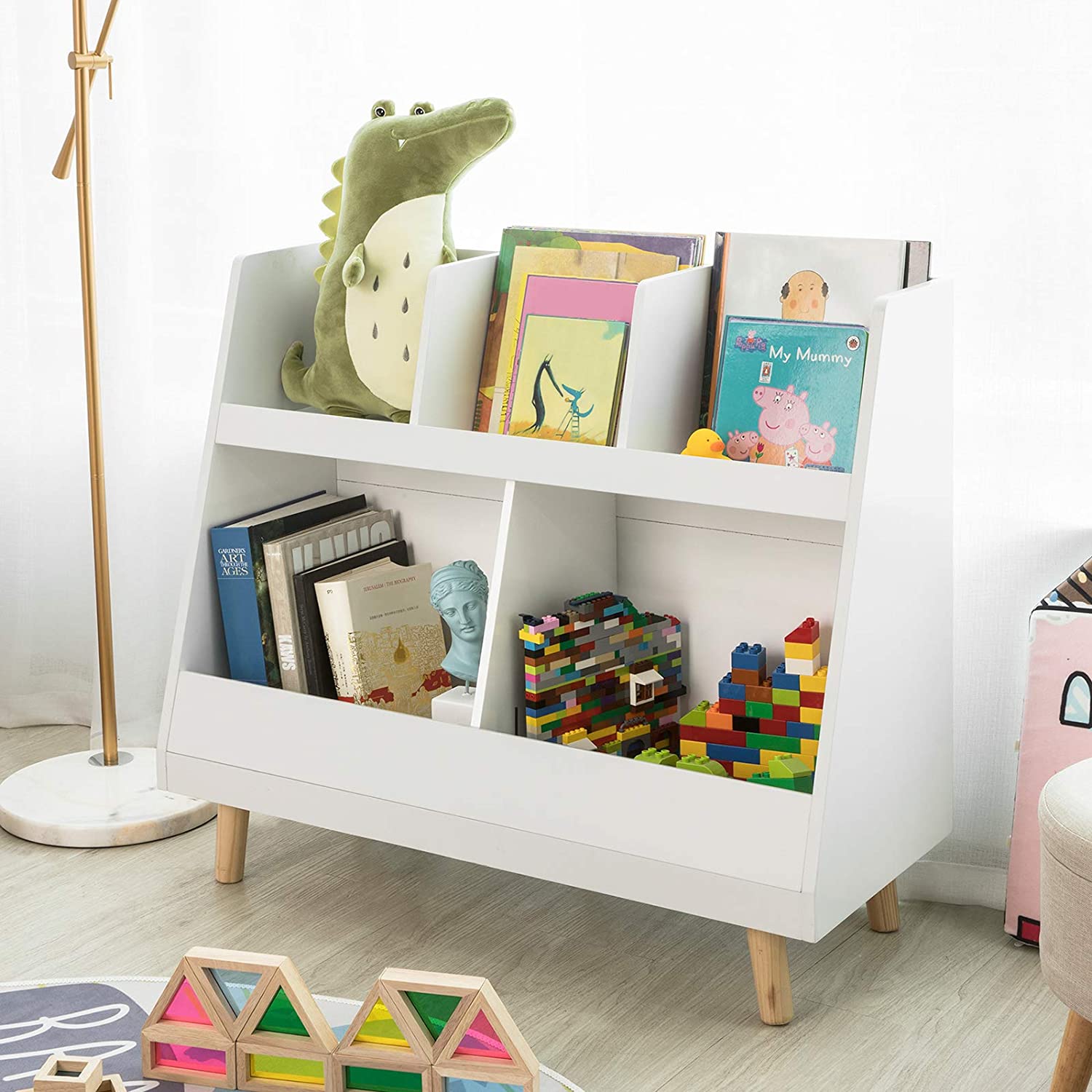 Childrens Shelving Unit, 5 Compartments Bookcase Main image