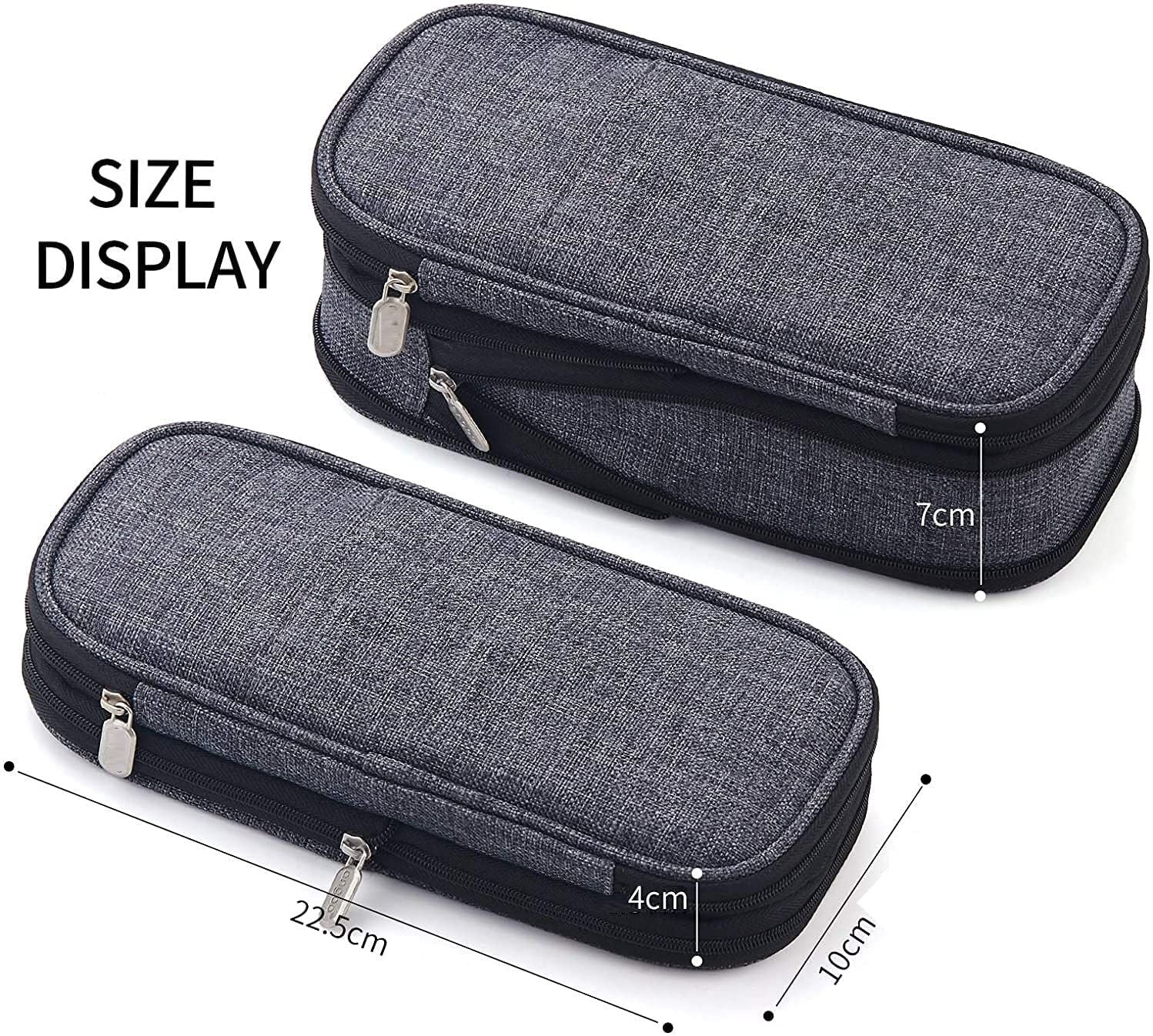 Foldable Large Capacity Pencil Bag for Youth School (Grey) Secondary image