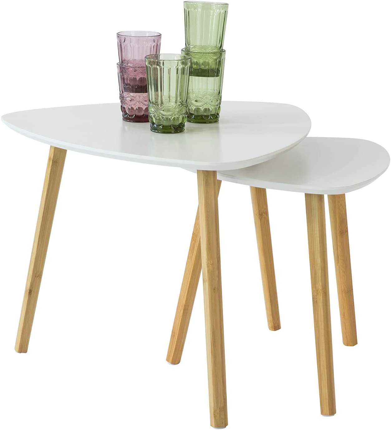 Set of 2 White Side Nesting Tables Main image