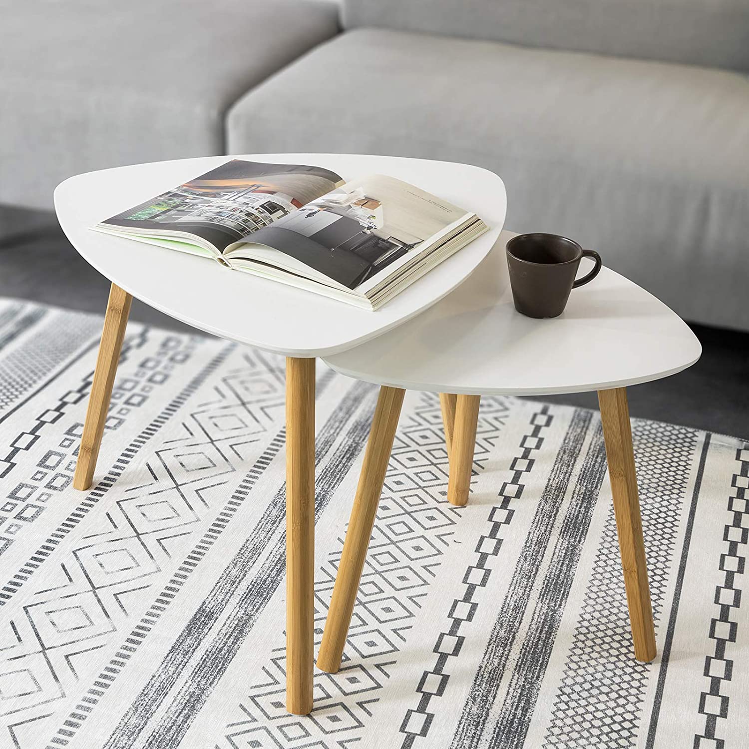 Set of 2 White Side Nesting Tables Secondary image