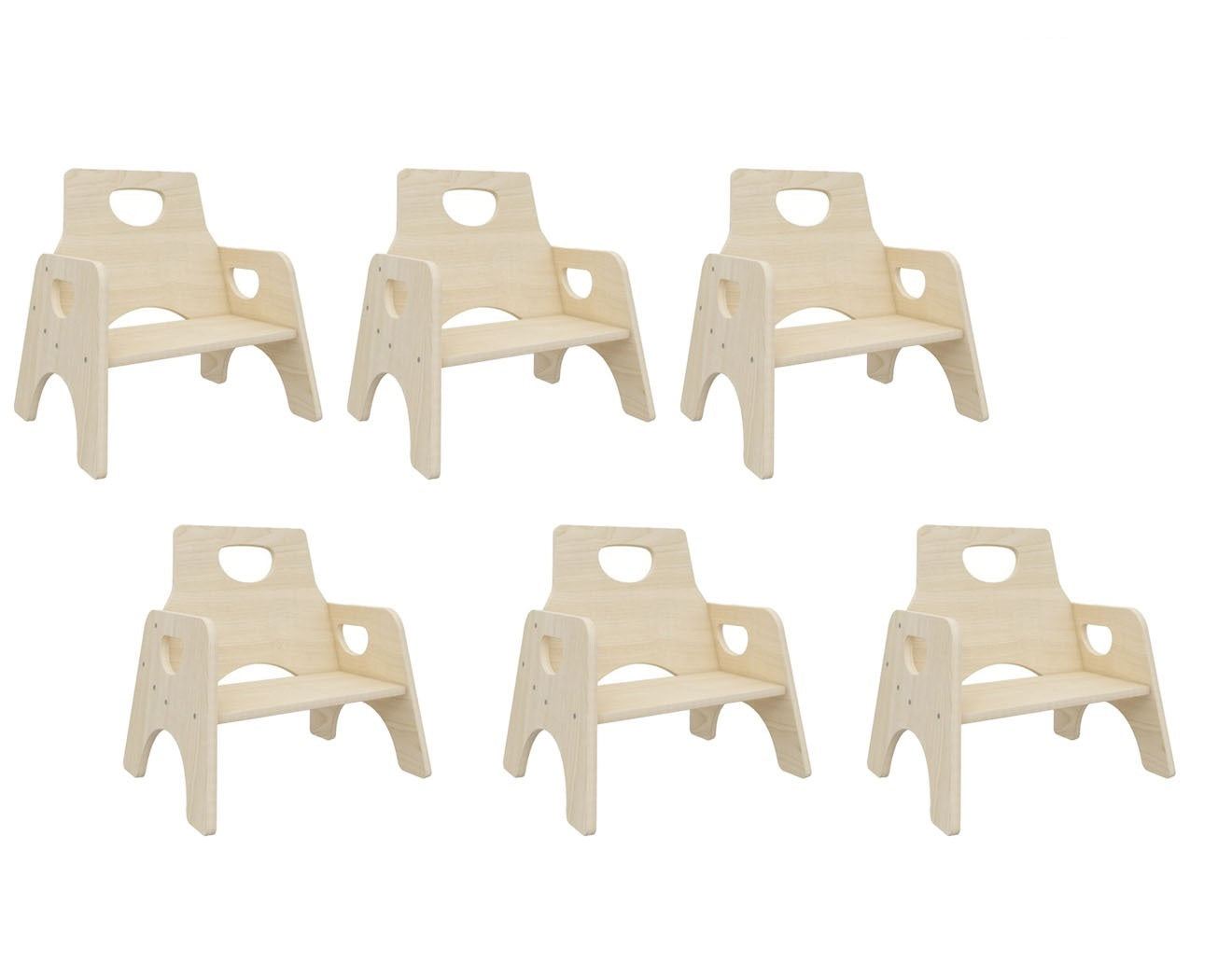 Jooyes Kids Stackable Wooden Toddler Chair H25cm - 6 Pack Main image