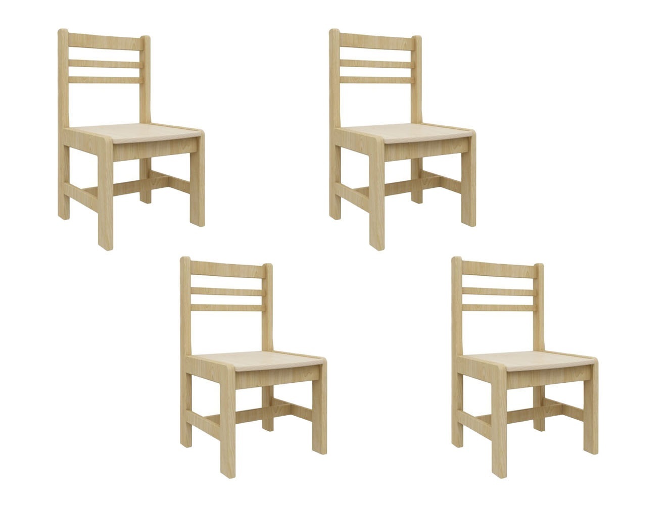 Jooyes Kids Birch Toddler Chair - H28cm 4 Pack Main image
