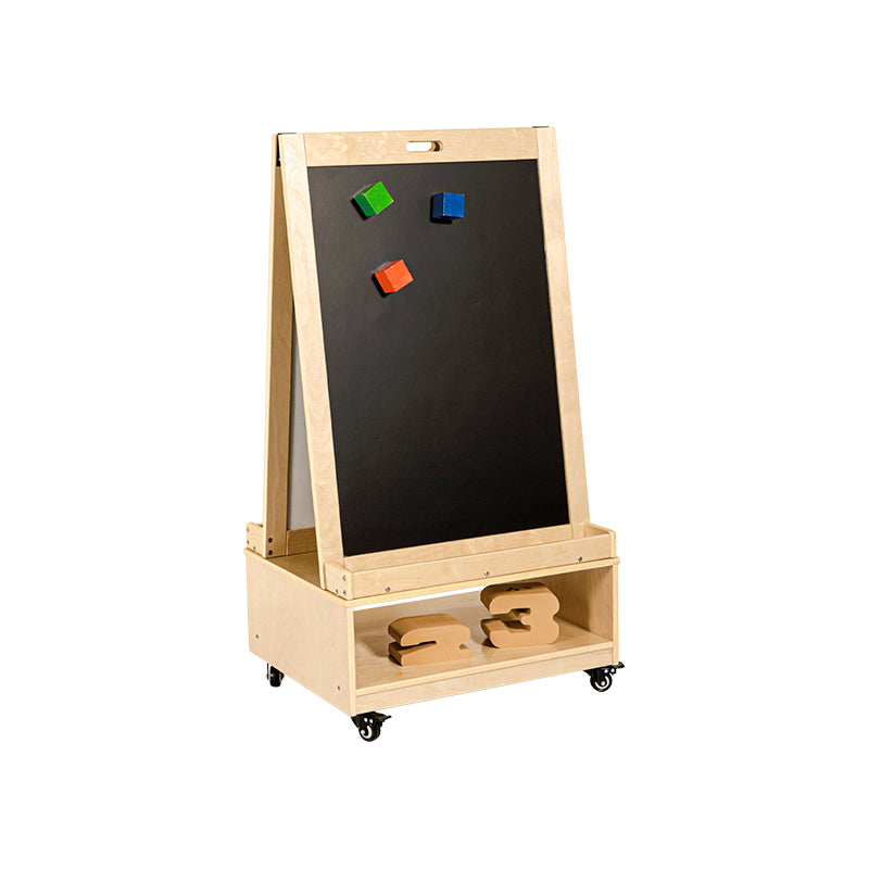 Jooyes Kids Magnetic Double Sided Wooden Chalkboard and Whiteboard Main image