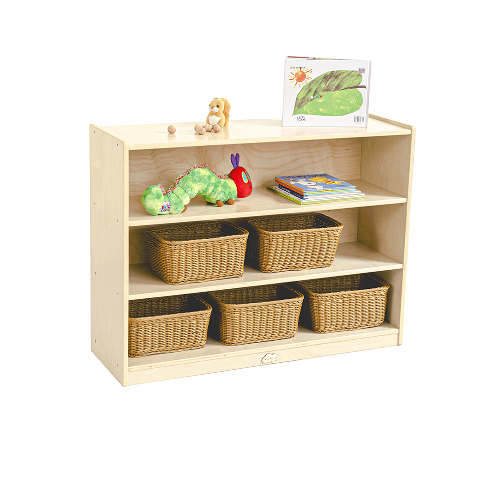 Jooyes Kids 3 Shelf Wooden Bookcase Organiser Storage - H76cm Main image