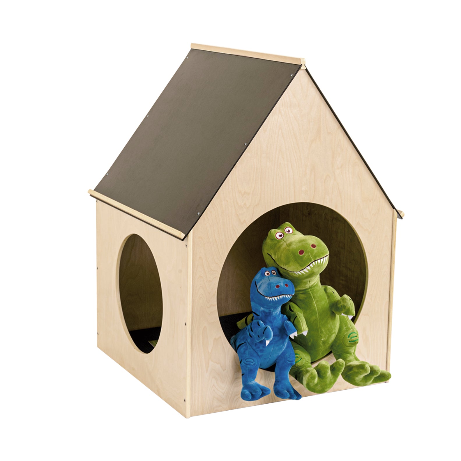Jooyes Kids Wooden Cubby House Playhouse With  Blackboard Roof Main image