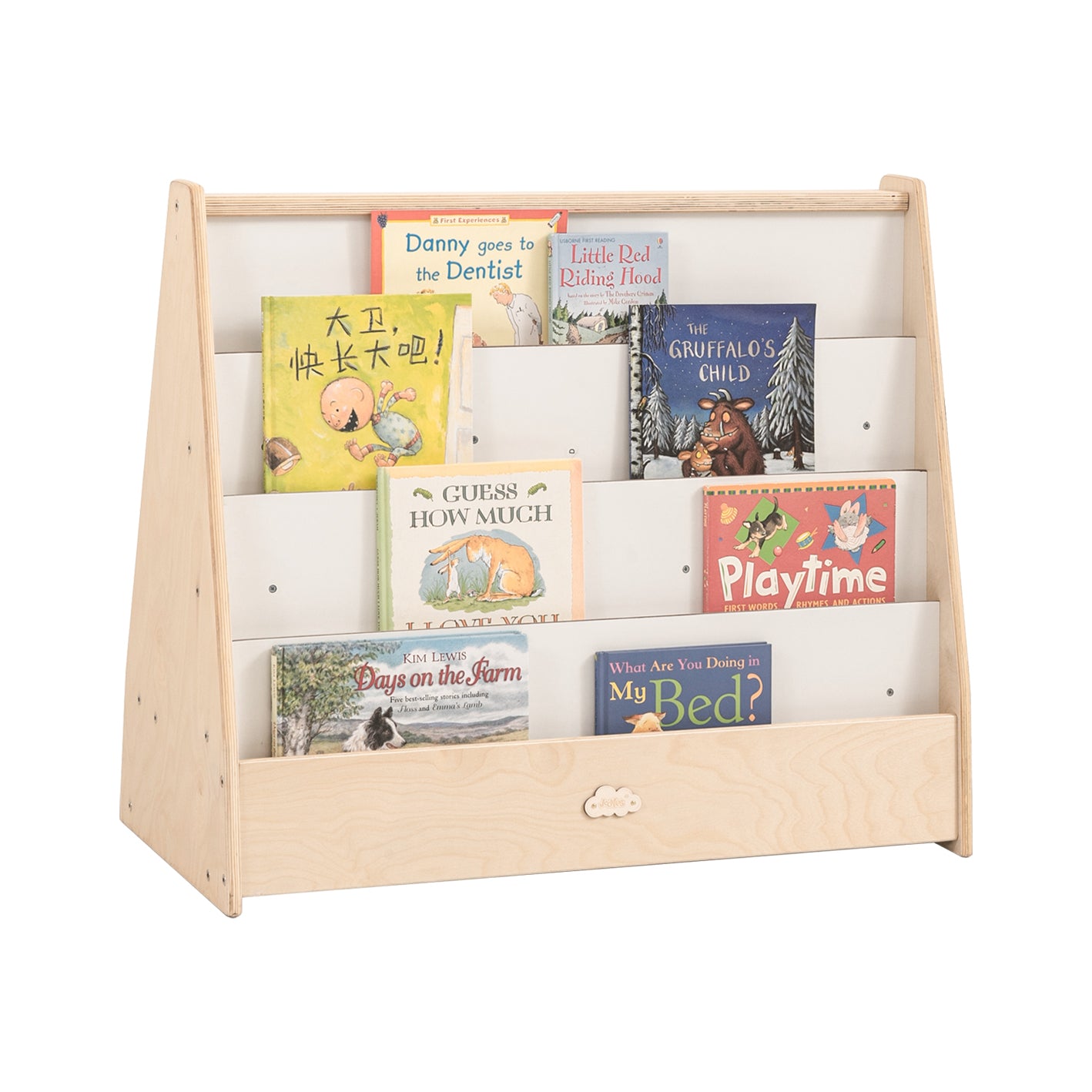 Jooyes Kids 4 Tier Wooden Display Bookcase With White Board And Storage Main image