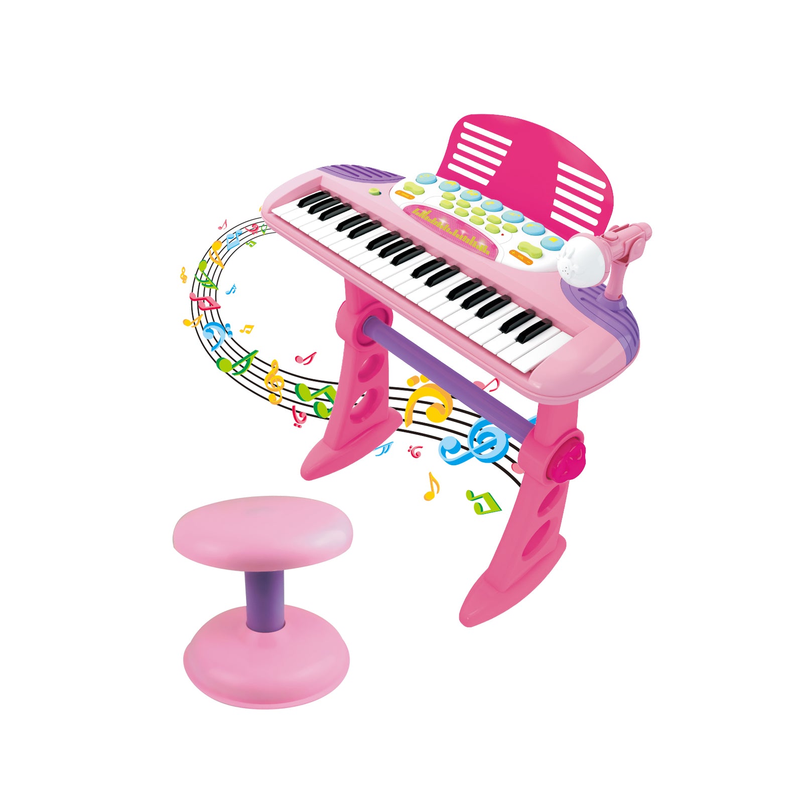 Children's Electronic Keyboard with Stand (Pink) Musical Instrument Toy Secondary image