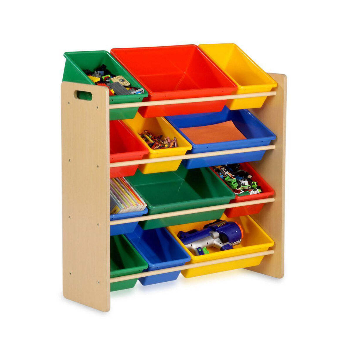 Kids Organiser Shelf Storage Rack for Toys - 12 Multicoloured Bins Secondary image