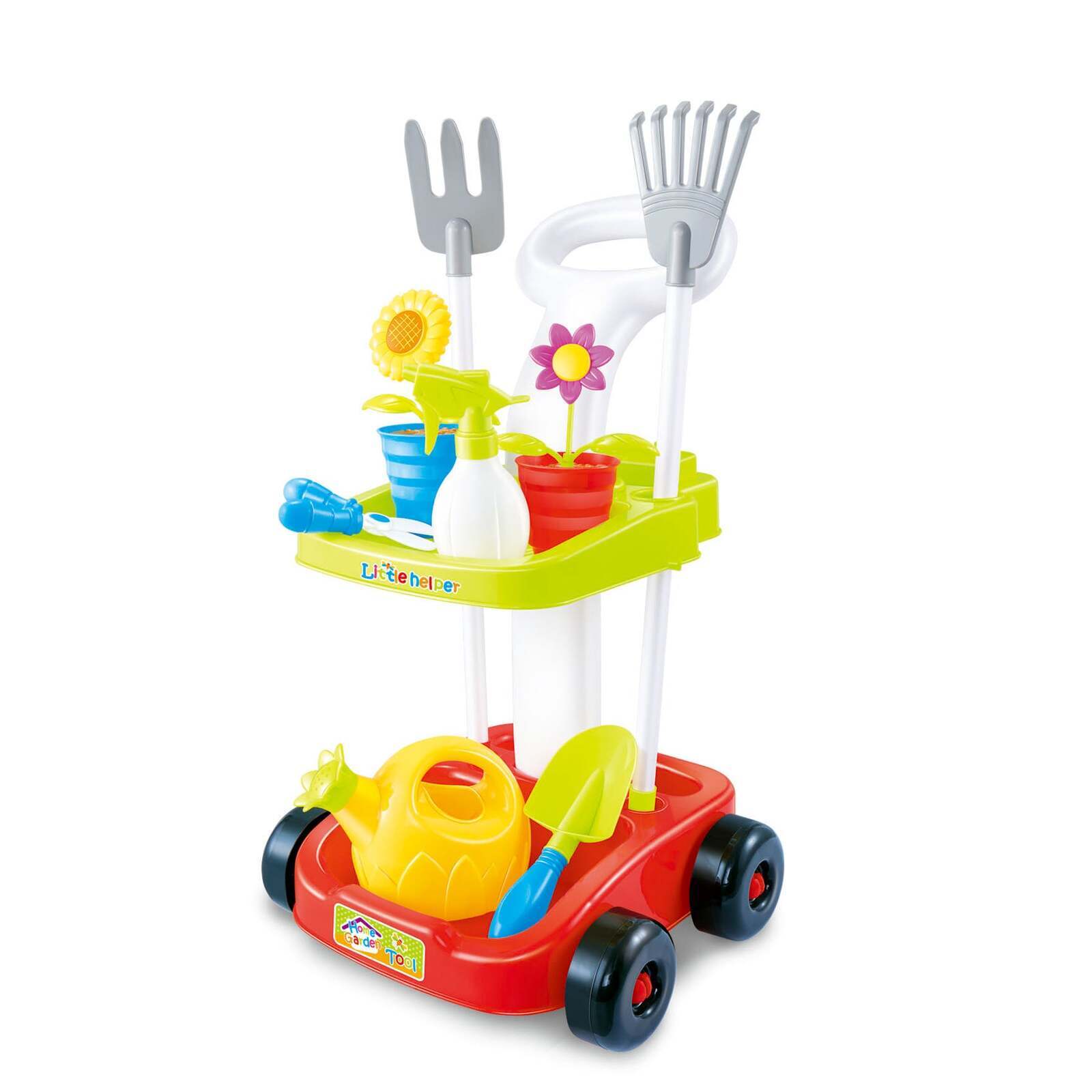 Children's Gardening Trolley Set with Fake Garden Tools for Toddlers Main image