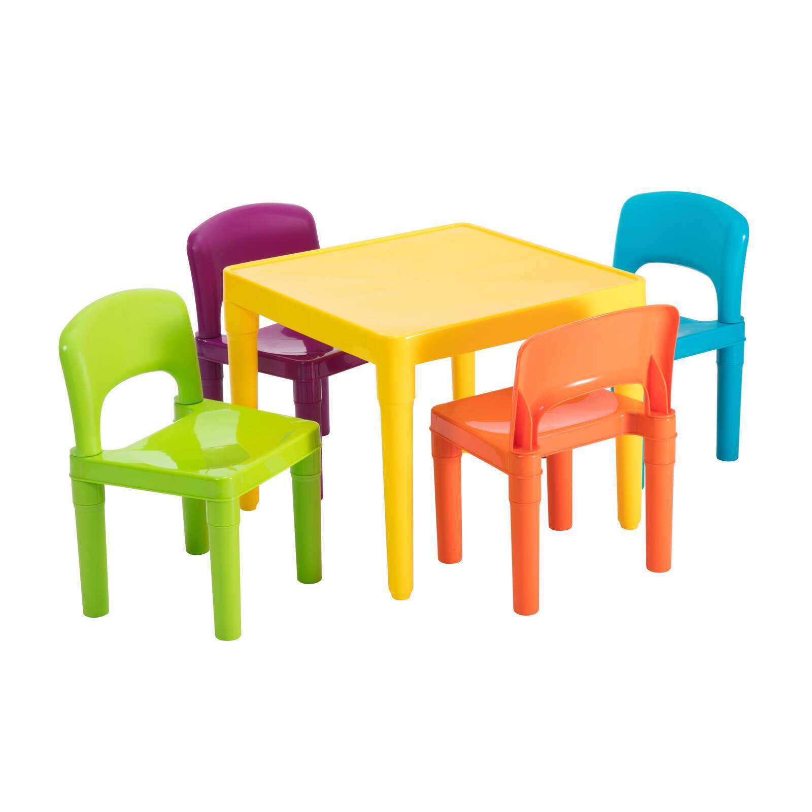 Kids Plastic 5-Piece Table & 4 Chairs Set (Multicoloured) Main image