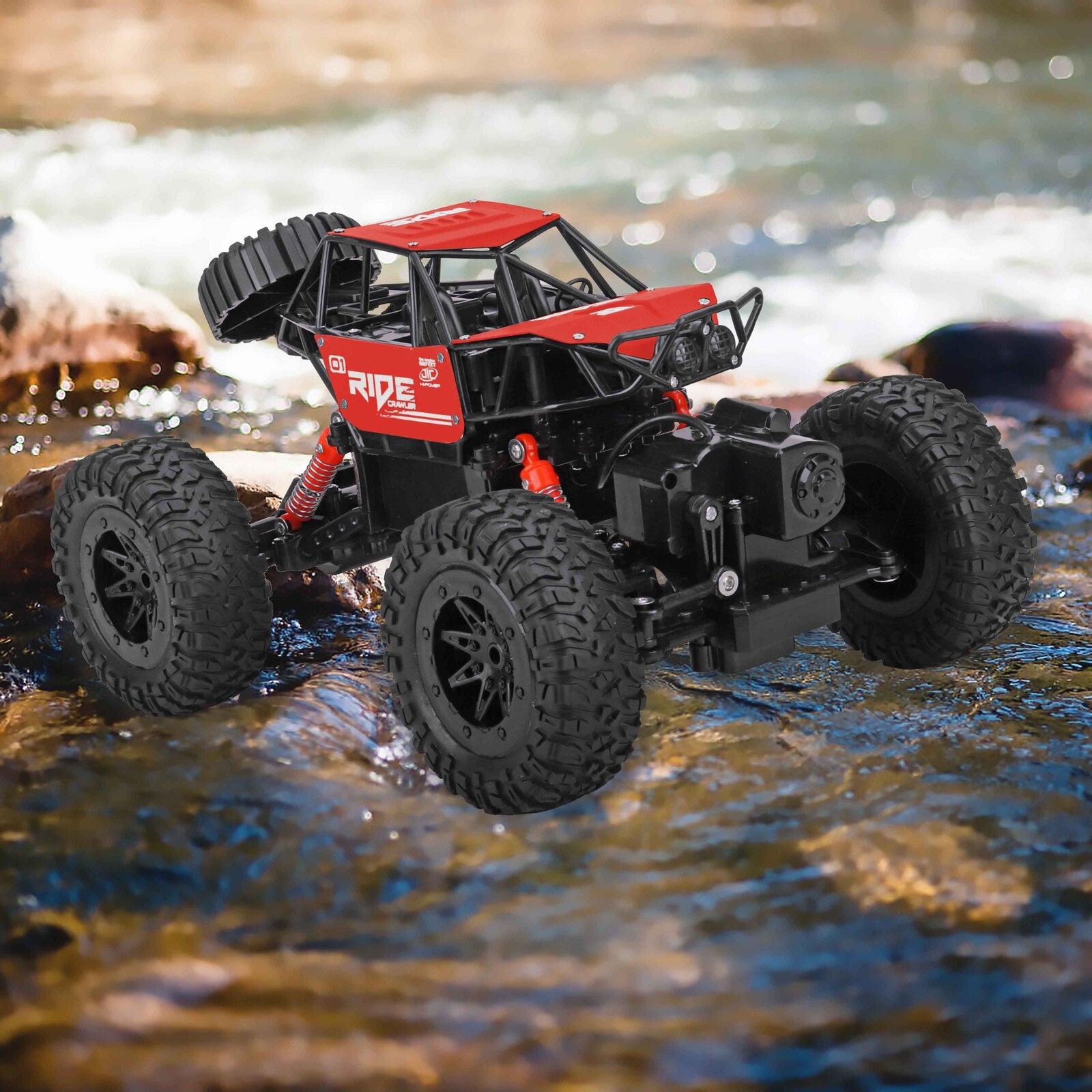 Remote Control Waterproof Amphibious Car (Red) - For All Terrains Secondary image