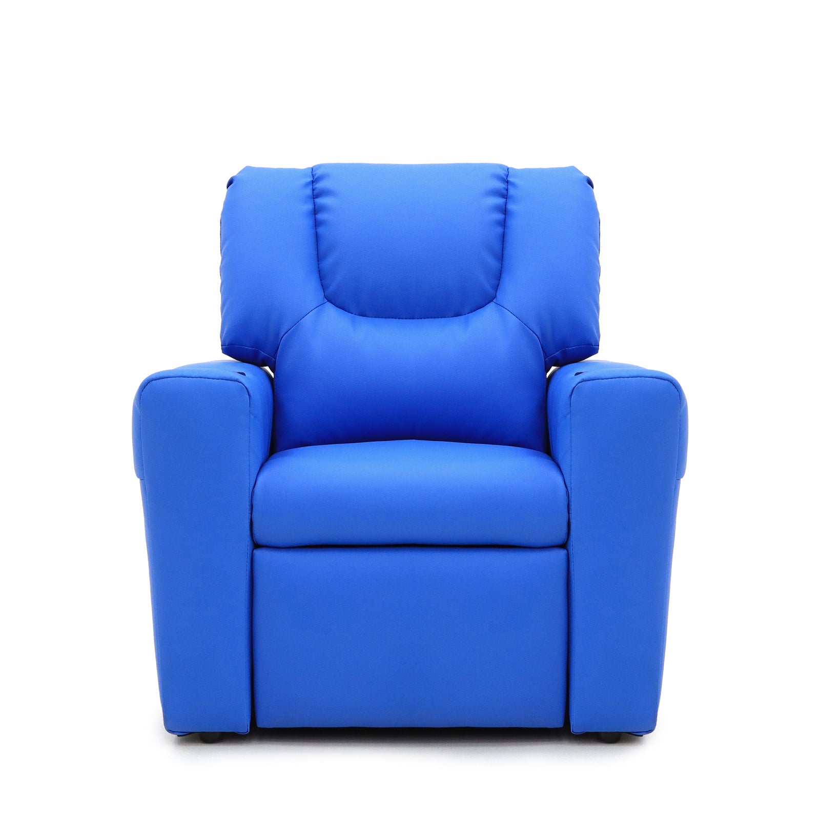 Blue Kids push back recliner chair with cup holder Main image