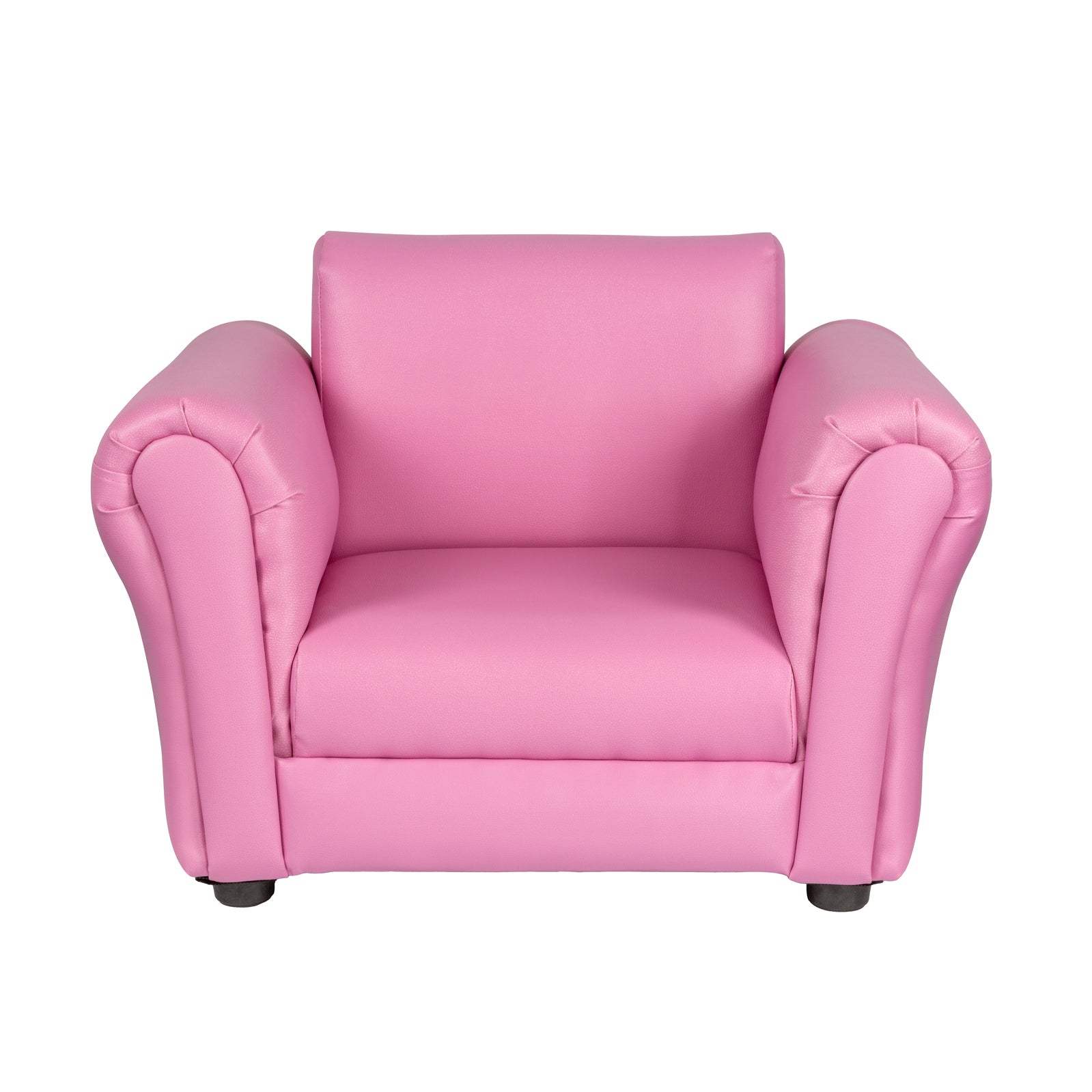 Kids Pink Couch Sofa Chair w/ Footstool in PU Leather Secondary image