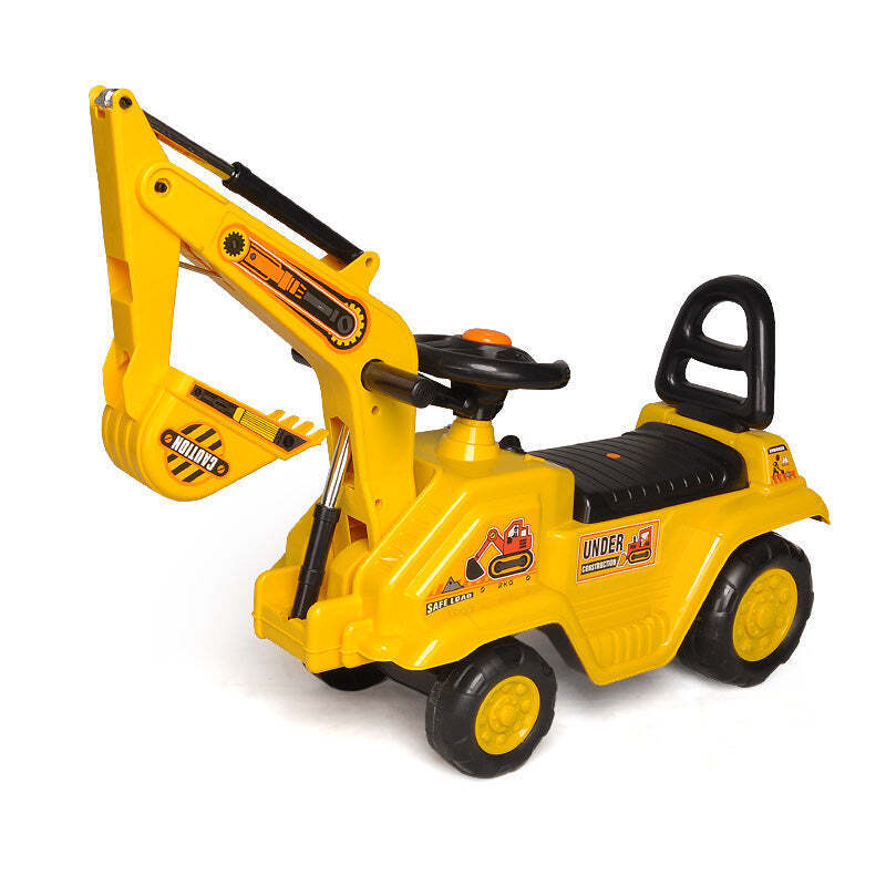 Ride-on Children's Excavator (Yellow) w/ Dual Operation Levers to Scoop Main image