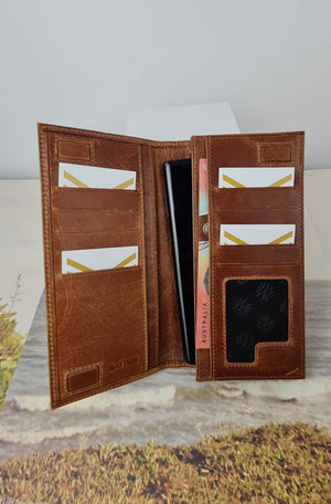 Leather Phone Wallet - Brown Secondary image
