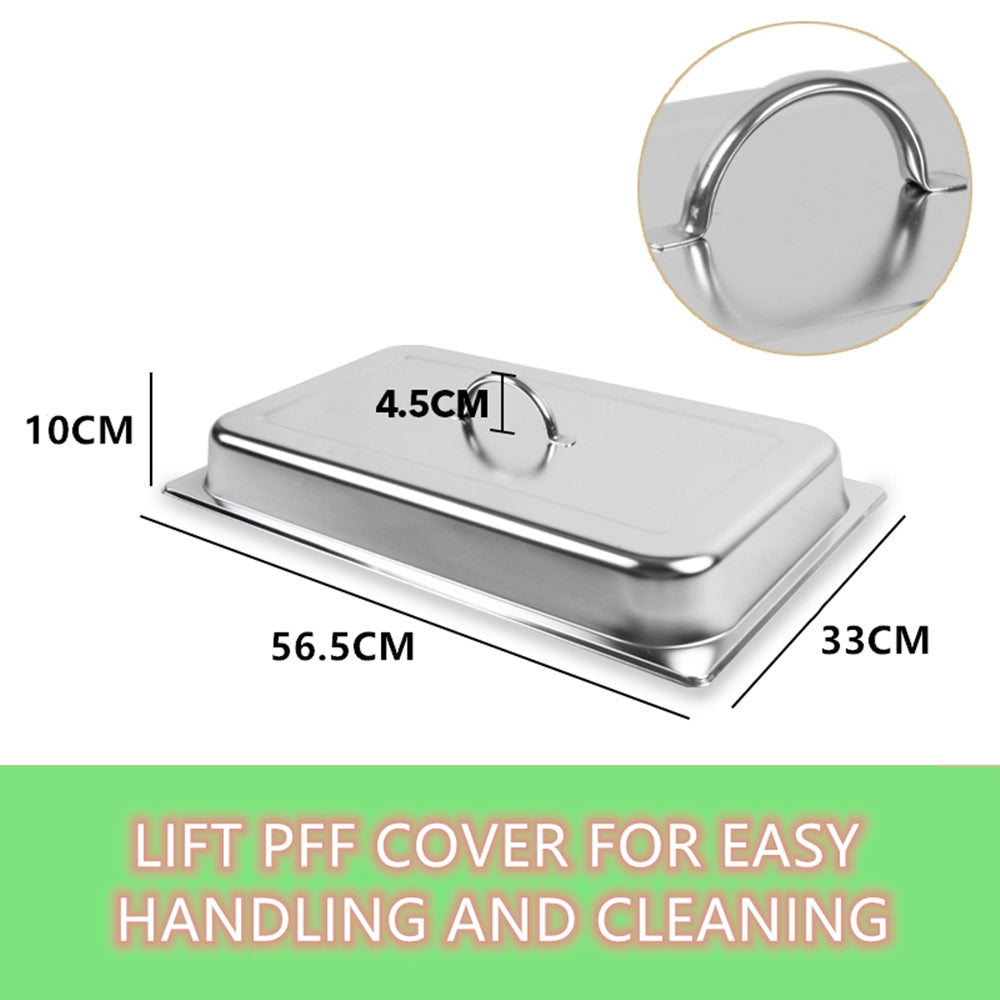 9L Chafing Dish Set Buffet Pan Bain Marie Bow Stainless Steel Food Warmer(3*3L) Secondary image