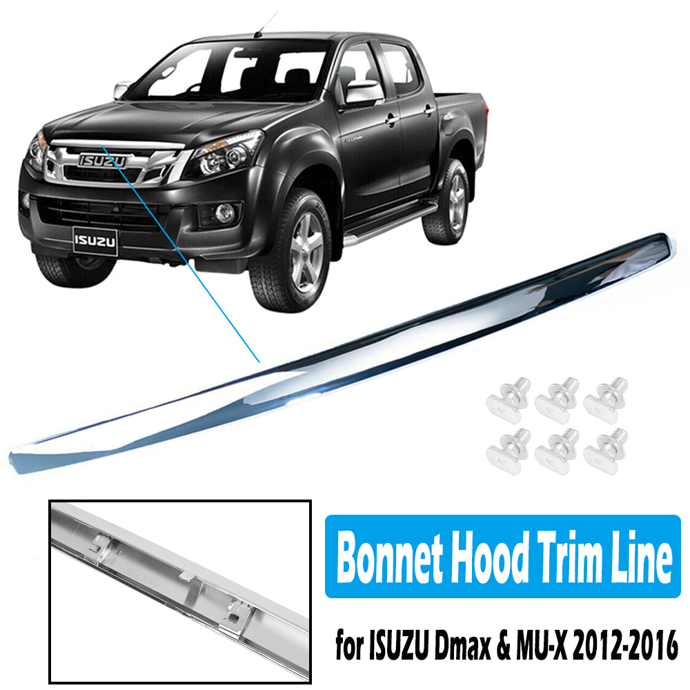 Chrome ABS Car Front Line Bonnet Hood Trim for ISUZU D-Max Dmax MU-X 2012-2016 Main image