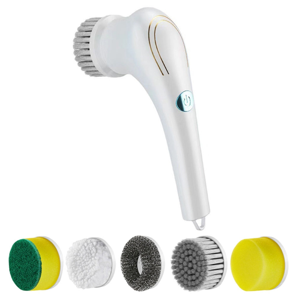 5 In 1 Handheld Electric Cleaning Brush Power Scrubber Cordless USB Rechargeable Main image