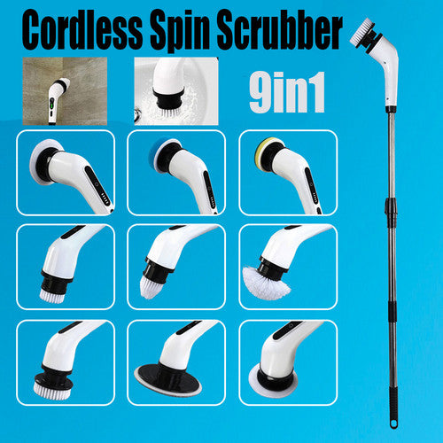 9in1 Electric Spin Scrubber Turbo Scrub Cleaning Brush Cordless Chargeable Tool Main image