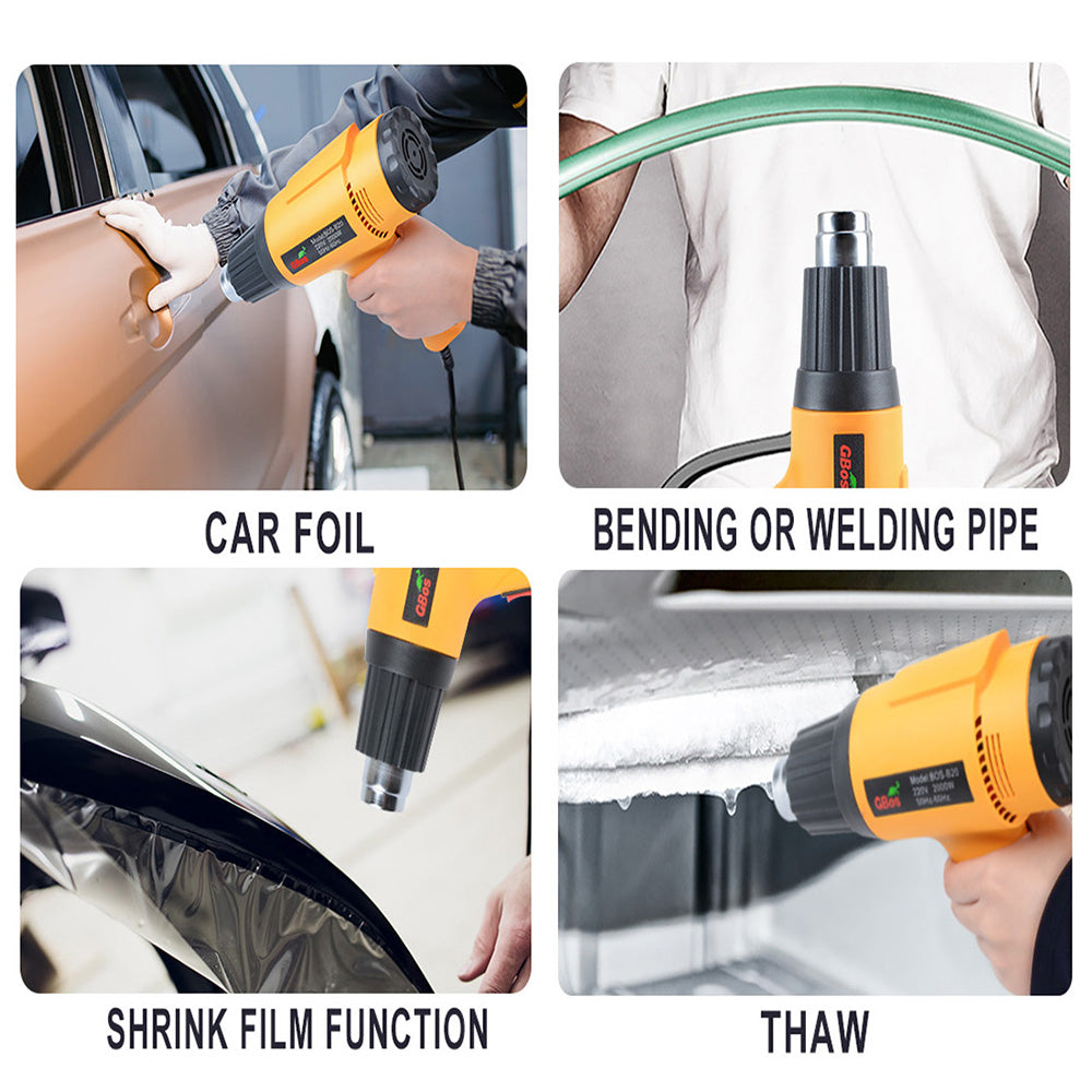 2000W Electric Heat Gun Hot Air Adjustable Temperature w/5 Nozzles Heating Tool Secondary image