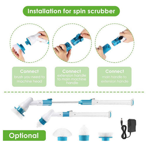 5PCS Rechargeable Spin Scrubber Electric Turbo Scrub Cleaning Brush Cordless Kit Secondary image