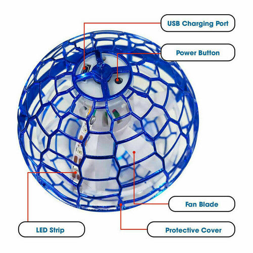 2pcs BLUE Flying Ball Mini Hand UFO Toys Drone Helicopter Hover Quadcopter Kids Toys Gifts Secondary image