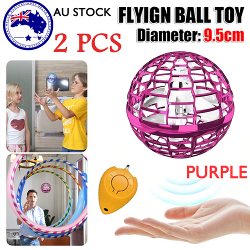 2pcs PURPLE Flying Ball Mini Hand UFO Toys Drone Helicopter Hover Quadcopter Kids Toys Gifts Main image