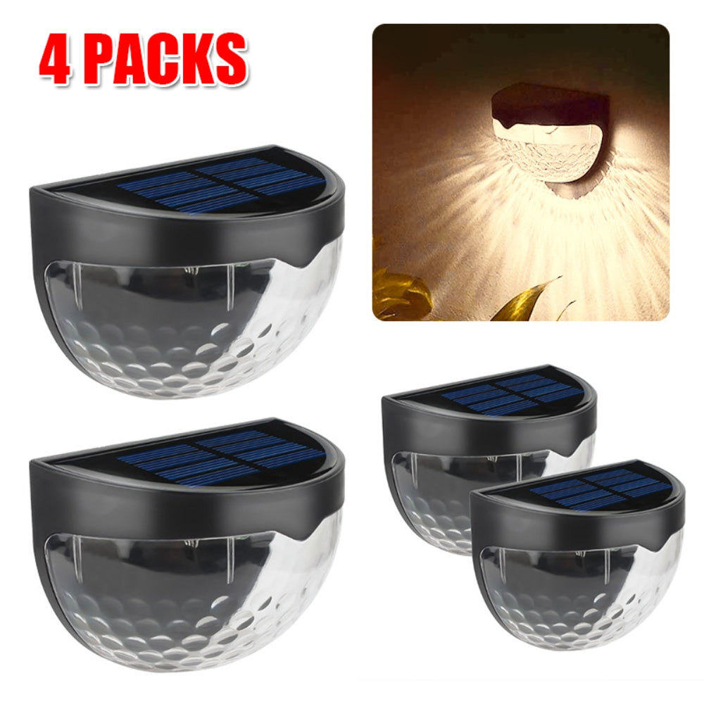 4PCS Solar Powered LED Wall Lights Door Fence Lights Outdoor Garden Lamp Light Main image