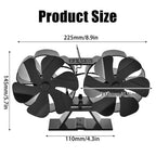 12Blade Fan Heat Self-Powered Wood Stove Top Burner Fireplace Silent Eco Heater