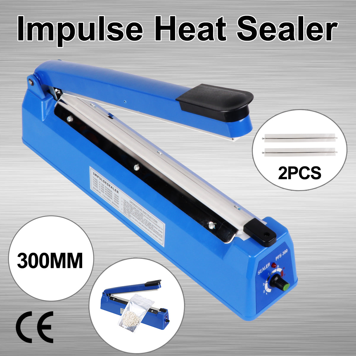 300mm Impulse Heat Sealer Sealing SAA Machine Electric Plastic Poly Bag Main image