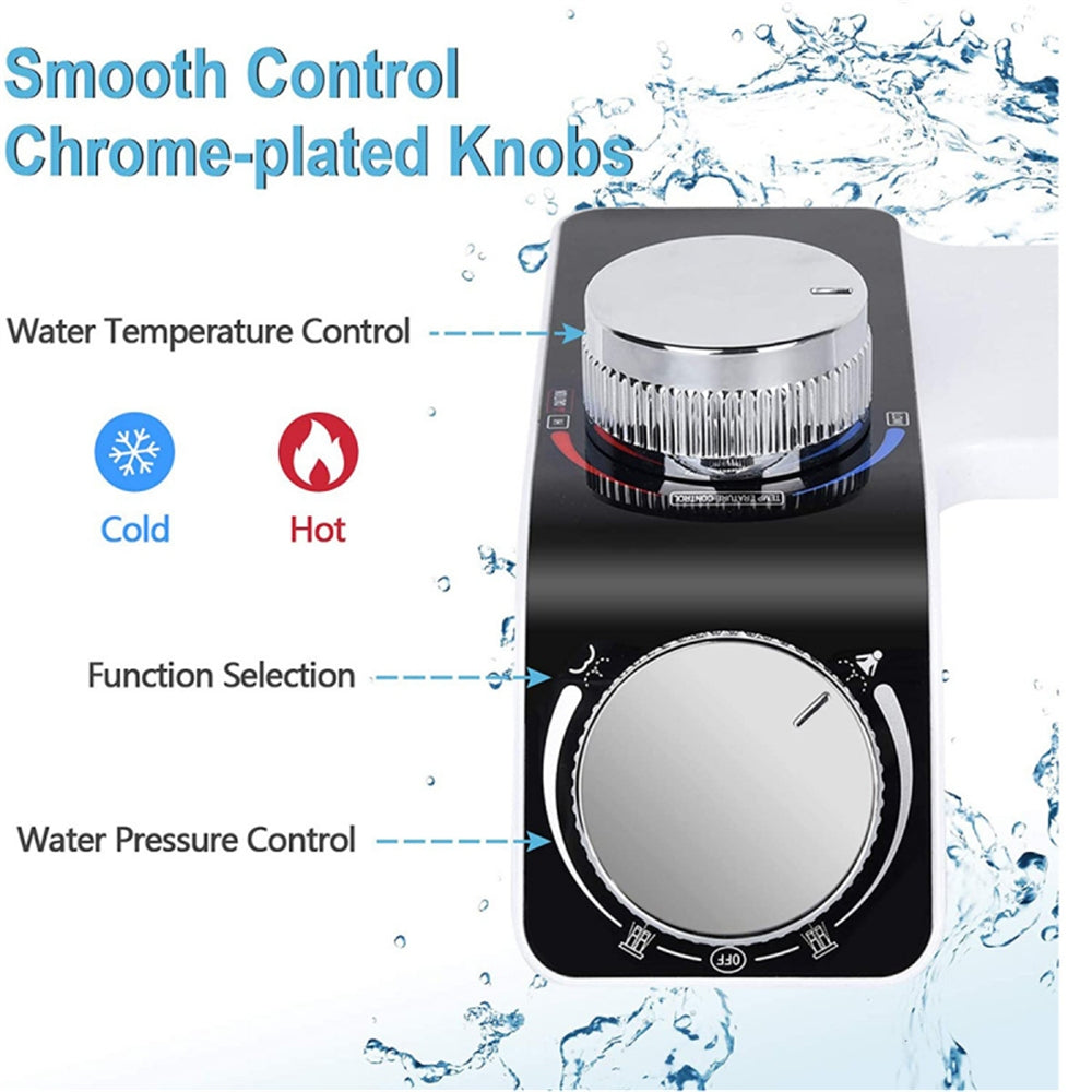 Bidet Toilet Seat Dual Nozzles Self-Cleaning Wash Hot Cold Mixer Water Sprayer Secondary image