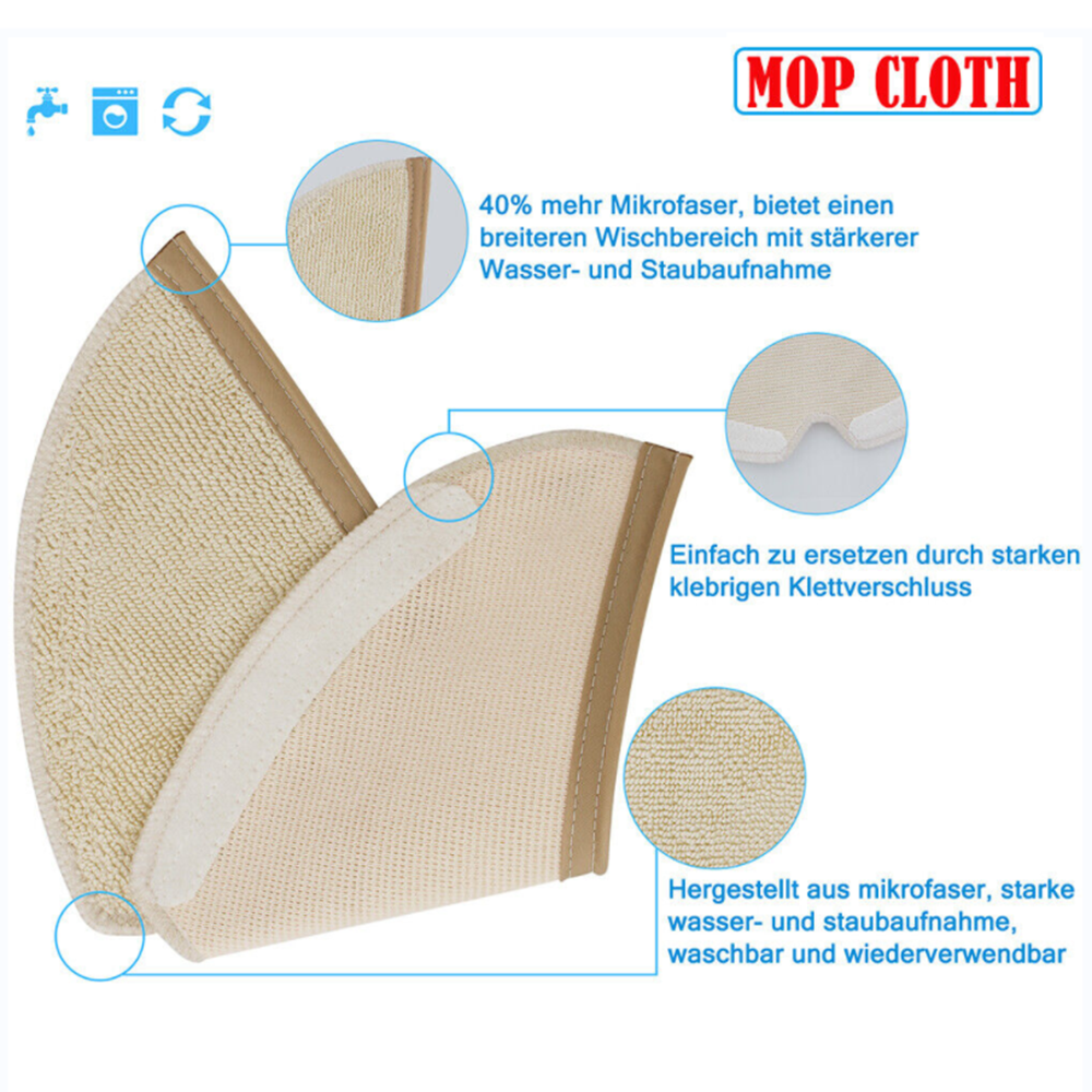 Mop Cloths Rags For XiaoMi Roborock S5 Max S6 MaxV S6 Pure Vacuum Spare Parts Secondary image