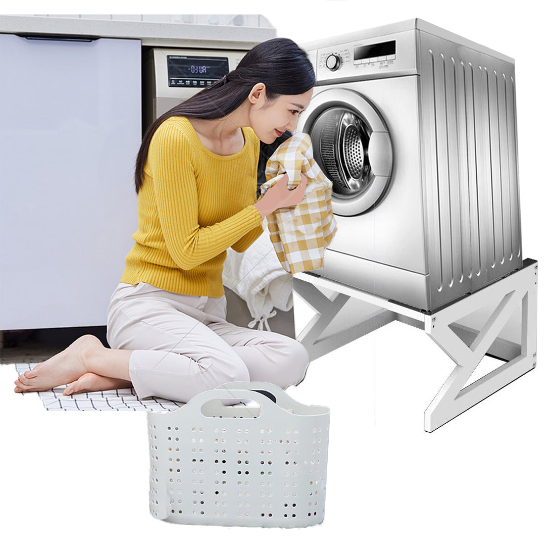 Washing Machine Pedestal Raiser Laundry Dryer Stand Base Holder 120kg Anti Slip Secondary image