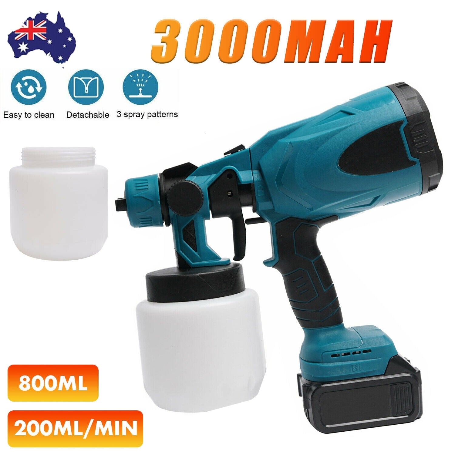 Cordless High Pressure Airless Spray Gun Paint Sprayer For Makita 36V Battery AU Main image