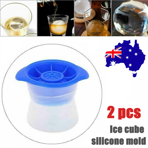 2pcs blue Silicone Ice Ball Mold Sphere Cube Maker Mould Jelly Whiskey Cocktail Main image