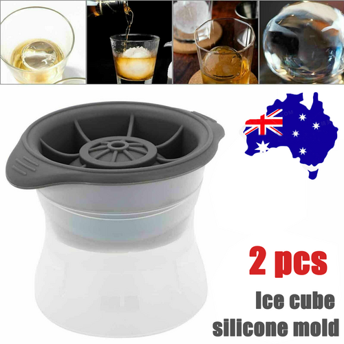 2pcs grey Silicone Ice Ball Mold Sphere Cube Maker Mould Jelly Whiskey Cocktail Main image