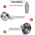 Boston Cocktail Shaker Set Maker Mixer Martini Spirit Bar Strainer Bartender Kit