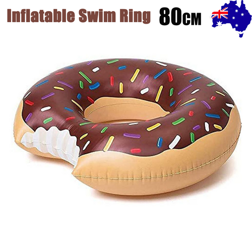Coffee Inflatable Giant Donut Raft Swim Ring Float Swimming Pool Beach Lounge Pink Coff 80CM Main image