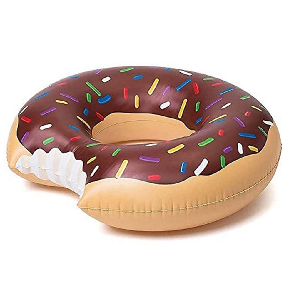 Coffee Inflatable Giant Donut Raft Swim Ring Float Swimming Pool Beach Lounge Pink Coff 80CM Secondary image