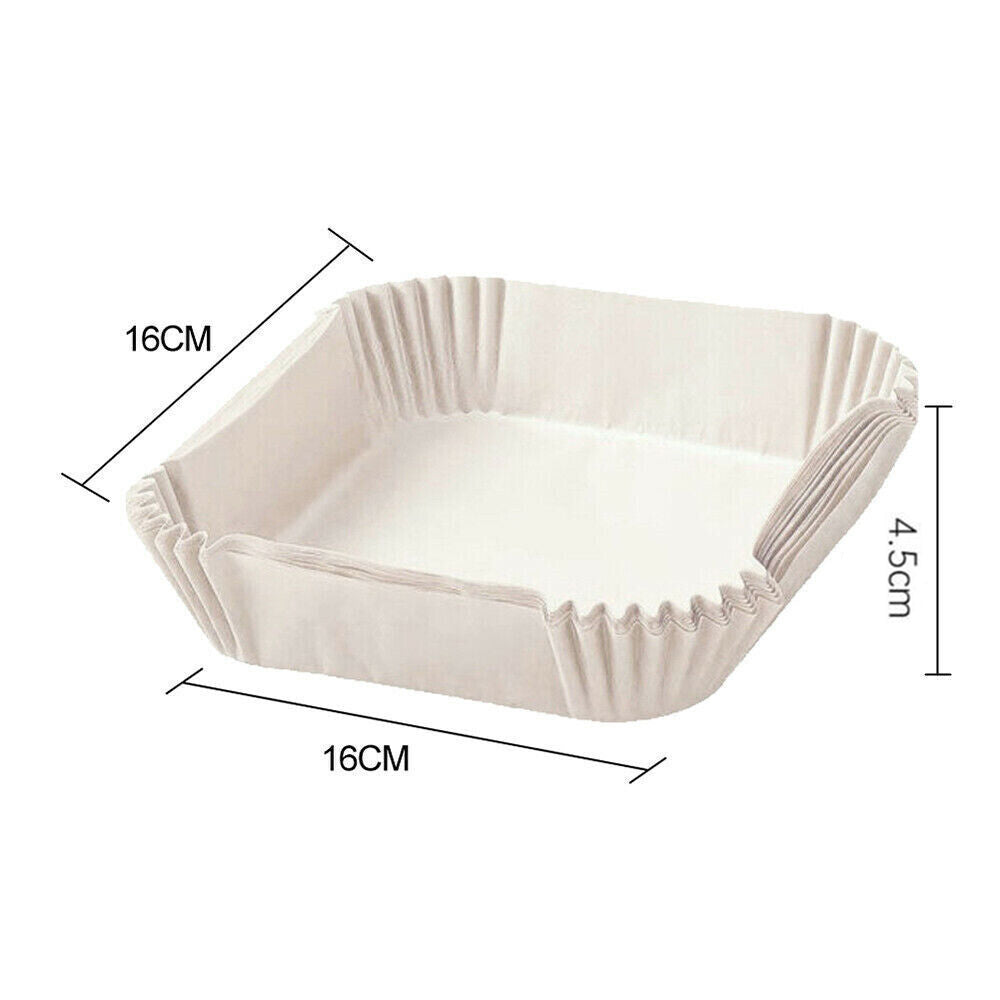 50PCS  Square white Box Air Fryer Disposable Paper Liner Non-Stick Pan Parchment Baking Paper Main image