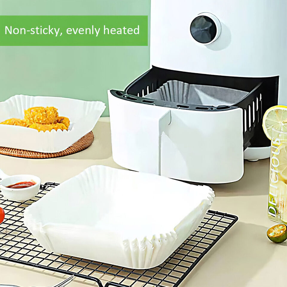 50PCS  Square white Box Air Fryer Disposable Paper Liner Non-Stick Pan Parchment Baking Paper Secondary image