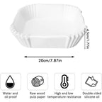50PCS  Square white Box Air Fryer Disposable Paper Liner Non-Stick Pan Parchment Baking Paper